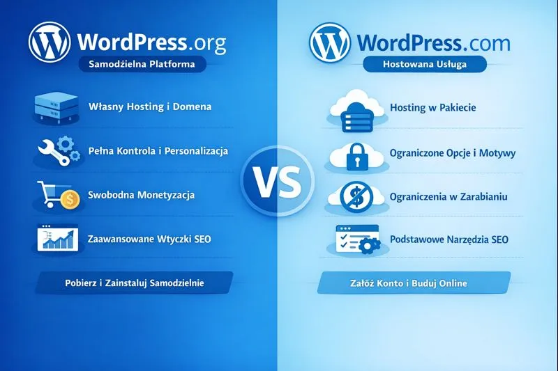 najważniejsze różnice wordpress.org vs wordpress.com